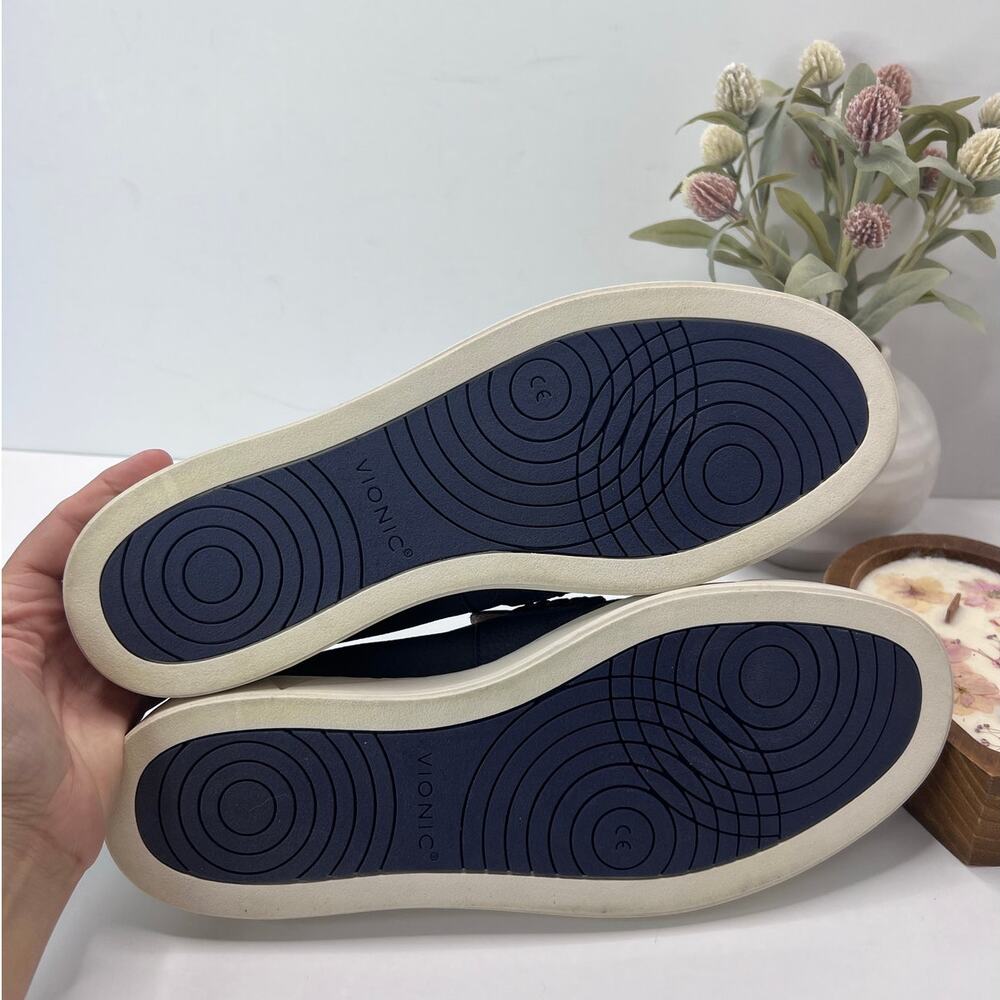 Vionic Thompson Slip-on Penny Loafers Casual Comfort Shoe Navy Men's 12 Wide - Picture 8 of 9